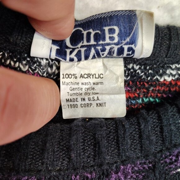 Vintage Private Club Men's Sweater 100% Acrylic Made In The USA Cosby - Picture 5 of 10